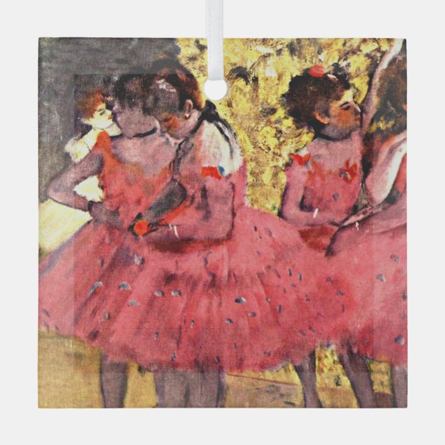BALLET--Degas: The Pink Dancers, Glass Ornament (Front)