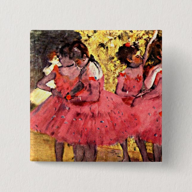 BALLET--Degas: The Pink Dancers Pinback Button (Front)