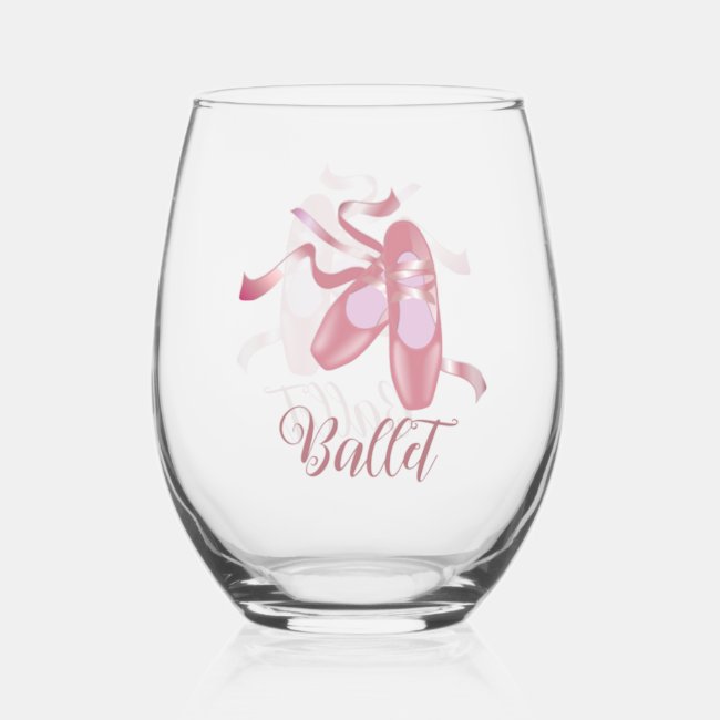 Ballet Design Stemless Wine Glass