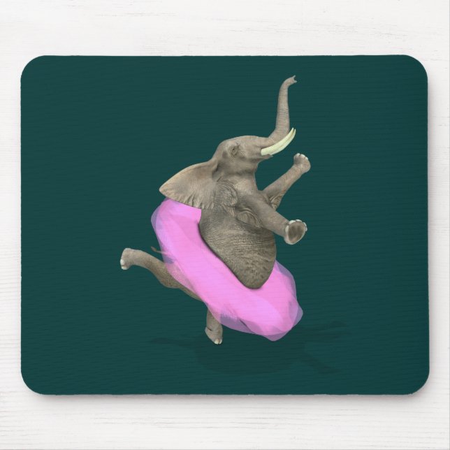 Ballet Elephant En Pointe Mouse Pad (Front)