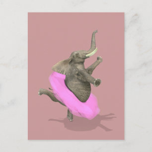 Ballet Elephant En Pointe Postcard