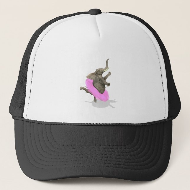 Ballet Elephant En Pointe Trucker Hat (Front)