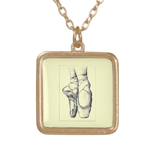 Ballet -- En Pointe Gold Plated Necklace (Front)