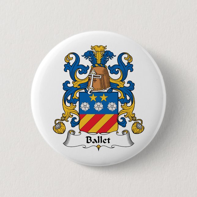 Ballet Family Crest Pinback Button (Front)