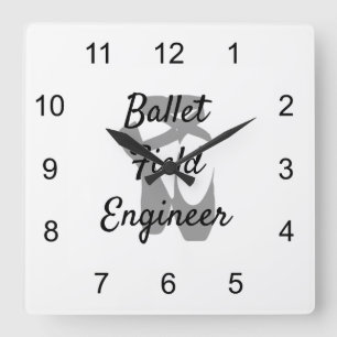 Ballet Field Engineer Square Wall Clock