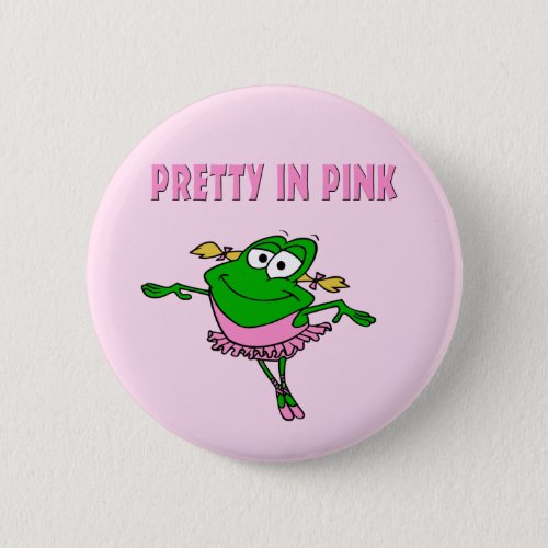 Ballet Frog Pretty in Pink Button