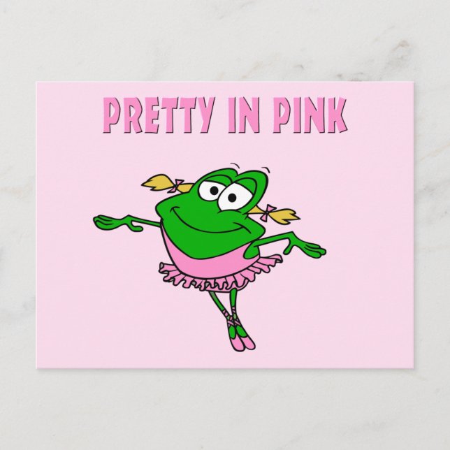 Ballet Frog Pretty in Pink Postcard (Front)