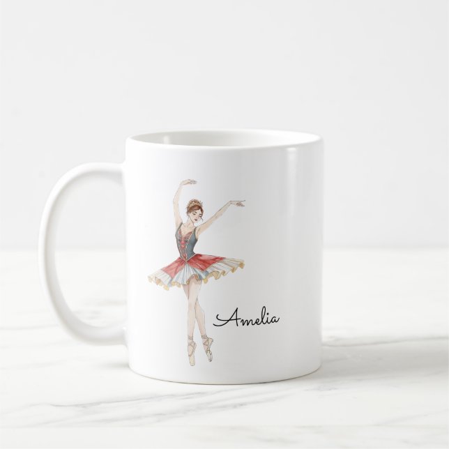 Ballet Girl Personalized  Coffee Mug (Left)