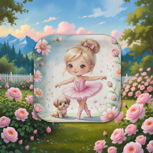 Ballet Girl & Puppy Party Paper Plates
