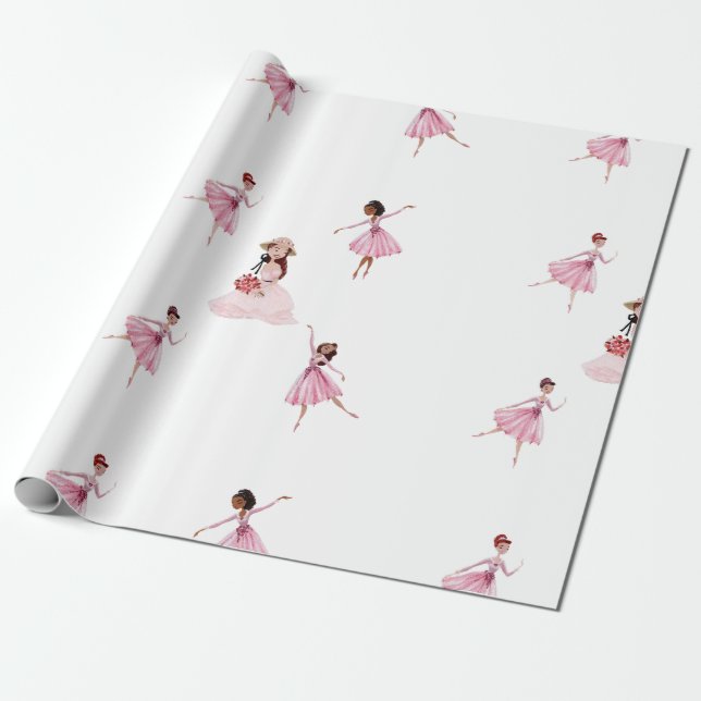 Ballet Girl Wrapping Paper (Unrolled)