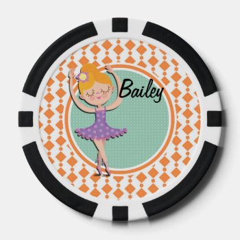 Ballet Green And Purple Poker Chips by doozydoodles at Zazzle