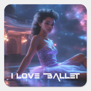 BALLET - I LOVE BALLET SQUARE STICKER