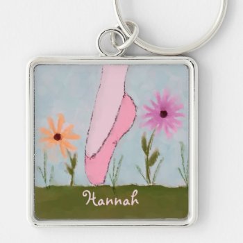 Ballet In Flowers Customizable Keychain by sfcount at Zazzle