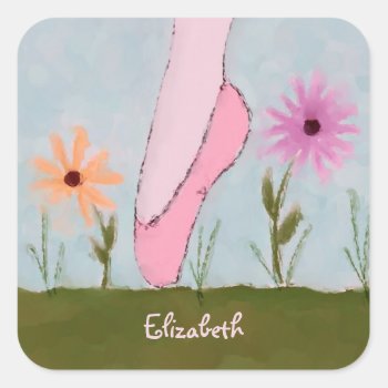 Ballet In Flowers Customizable Stickers by sfcount at Zazzle