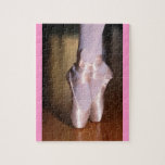 Ballet Jigsaw Puzzle<br><div class="desc">Photograph of a ballet pointe shoes on a wooden floor.</div>