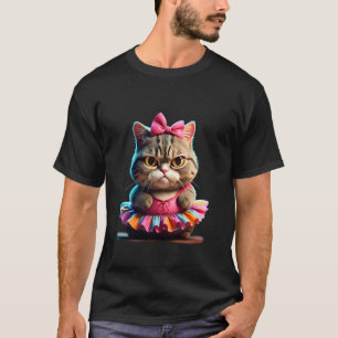 Ballet Kitty Cat with a big belly wearing a tutu. T-Shirt