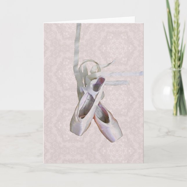 'Ballet & Lace' Blank Greeting Card (Front)
