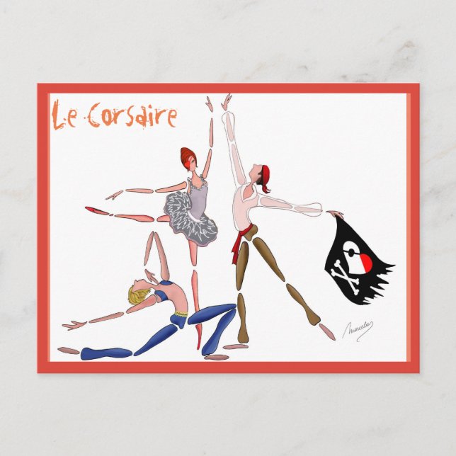 BALLET LE CORSAIRE, GIFT FOR THE BALLETOMANE POSTCARD (Front)