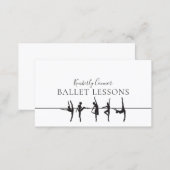 Ballet Lessons Simple White Business Card (Front/Back)