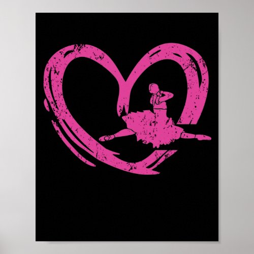 Ballet Love Heart Ballerina Gift Idea Sport Poster