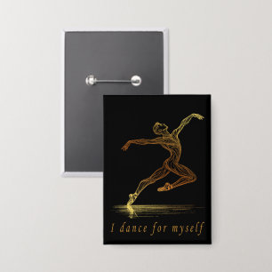 Ballet Male Dancer Line Art - I Dance For Myself Button