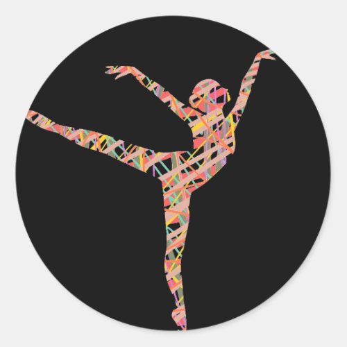 Ballet modern dancer classic round sticker