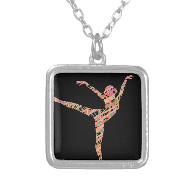 Ballet modern dancer silver plated necklace (Front)