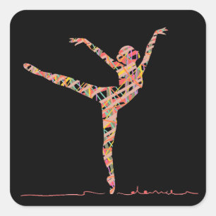 Ballet modern dancer square sticker