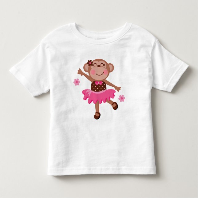 Ballet Monkey Cute Toddler T-shirt (Front)