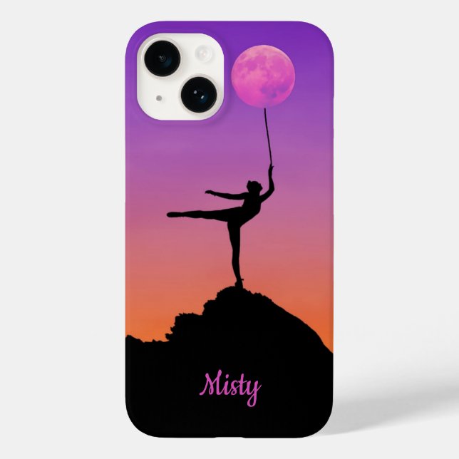 Ballet Moon Balance Personalized Name Case-Mate iPhone Case (Back)