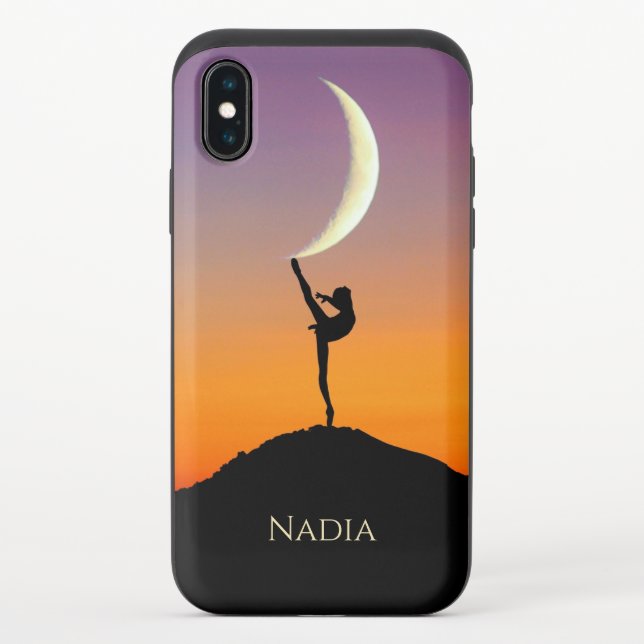 Ballet Moon Dance Personalized Name Uncommon iPhone Case (Back)