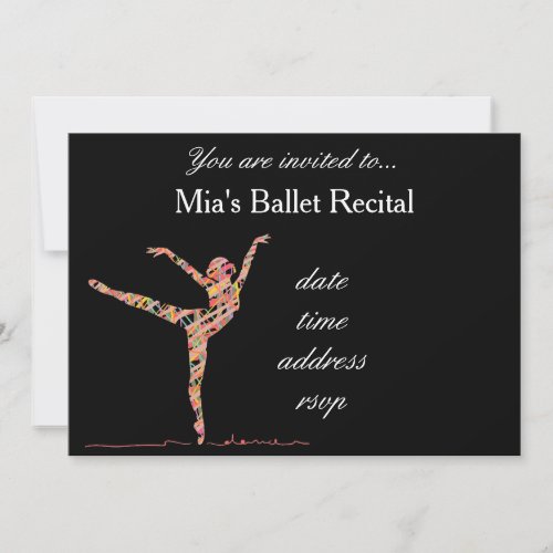 Ballet or dance recital invitation