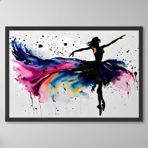 ballet painting dance girl ballerina watercolor poster