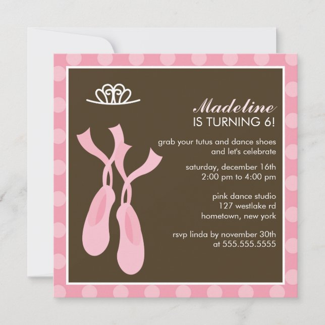 Ballet Party Invitations (Front)