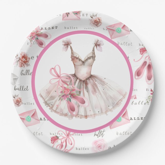Ballet Party Paper Plates (Front)