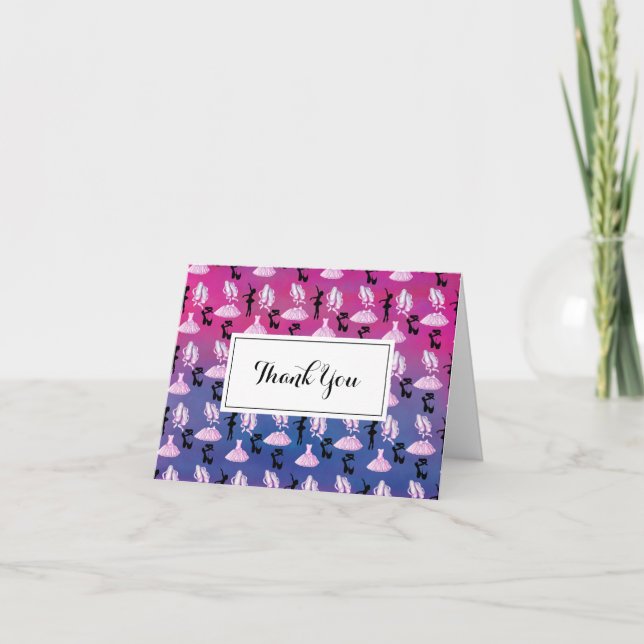 Ballet Pattern Dance Appreciation Thank You Card (Front)