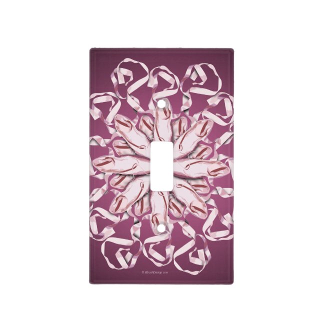 Ballet Pattern (pink) Light Switch Cover (Front)