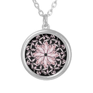 Ballet Pattern (pink) Silver Plated Necklace