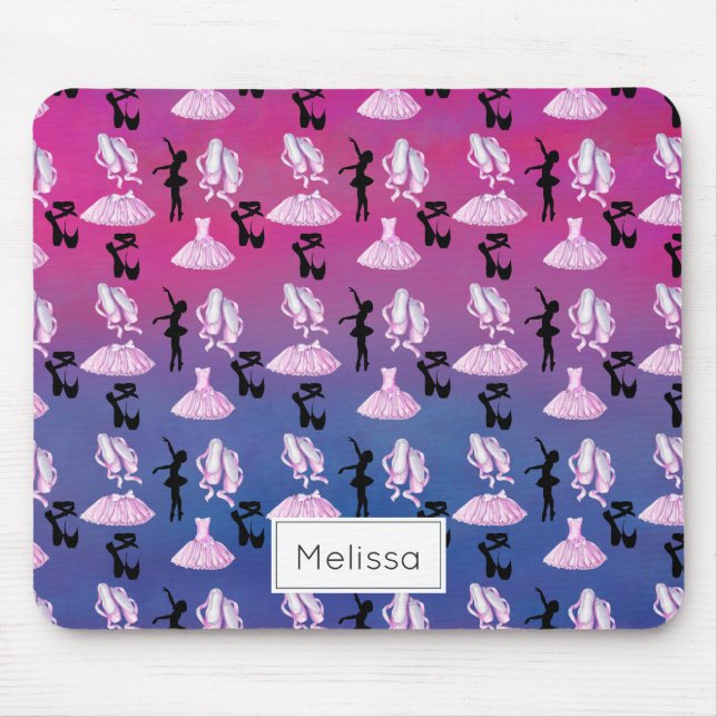 Ballet Pattern with Dance Attire and Ballerina Mouse Pad (Front)