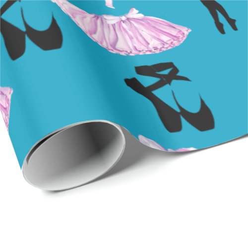 Ballet Pattern with Dance Attire and Ballerina Wrapping Paper