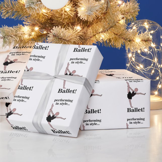 Ballet Performing In Style Ballerina Birthday Wrapping Paper (Holidays)
