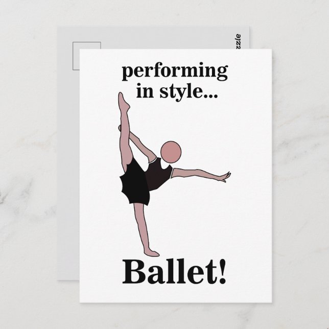 Ballet Performing In Style Ballerina Dancer Postcard (Front/Back)