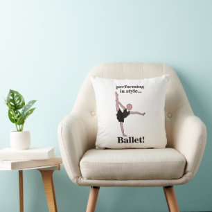 Ballet Performing In Style Ballerina Dancer Throw Pillow
