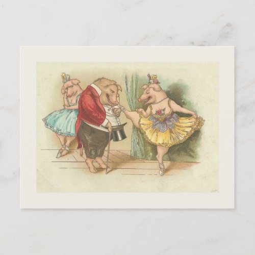 Ballet Pig Postcard
