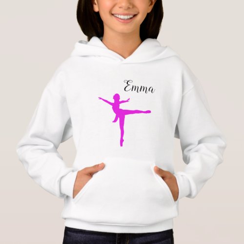 Ballet Pink Add Name Personalized Girl  Hoodie