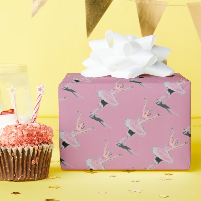 Ballet Pink Ballerina Girl Birthday  Wrapping Paper (Birthday Party)