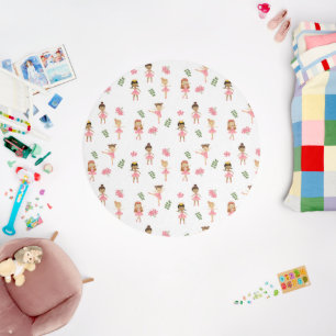 Ballet Pink Ballerinas Dancing Girl Nursery Outdoor Rug