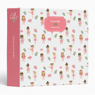 Ballet Pink Ballerinas Dancing Pattern Girl Album 3 Ring Binder