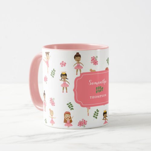 Ballet Pink Ballerinas Dancing Pattern Girl Mug