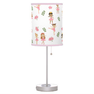 Ballet Pink Ballerinas Dancing Pattern Girl Table Lamp